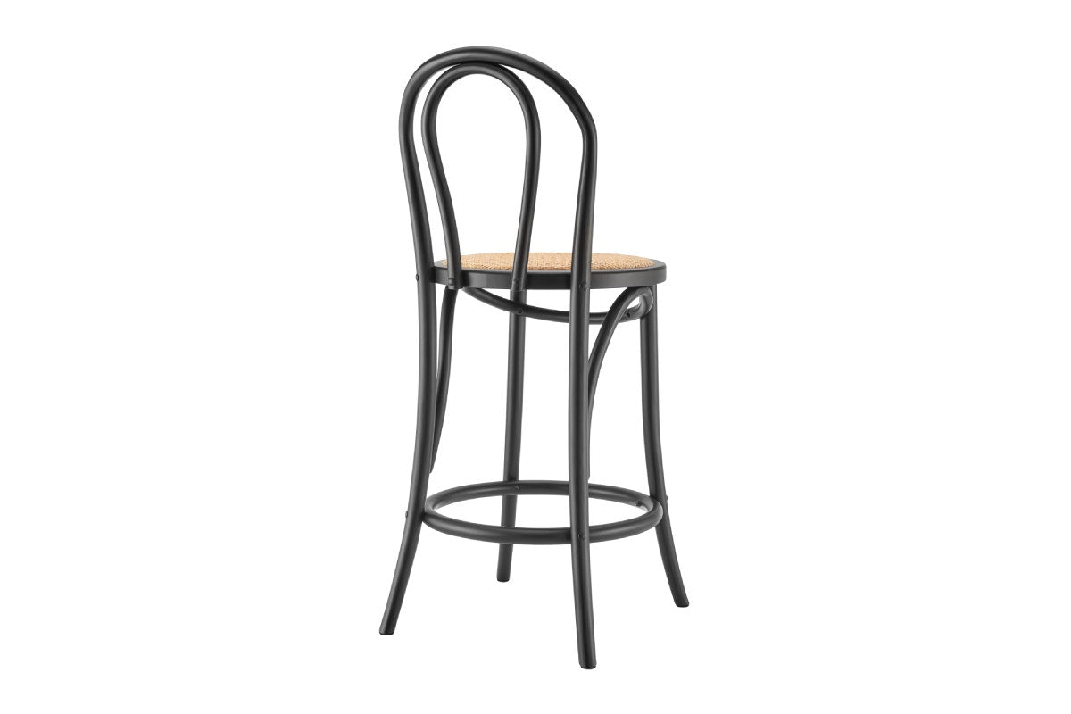 Matt Blatt Bentwood Counter Stool (Black Birch/Rattan Seat)
