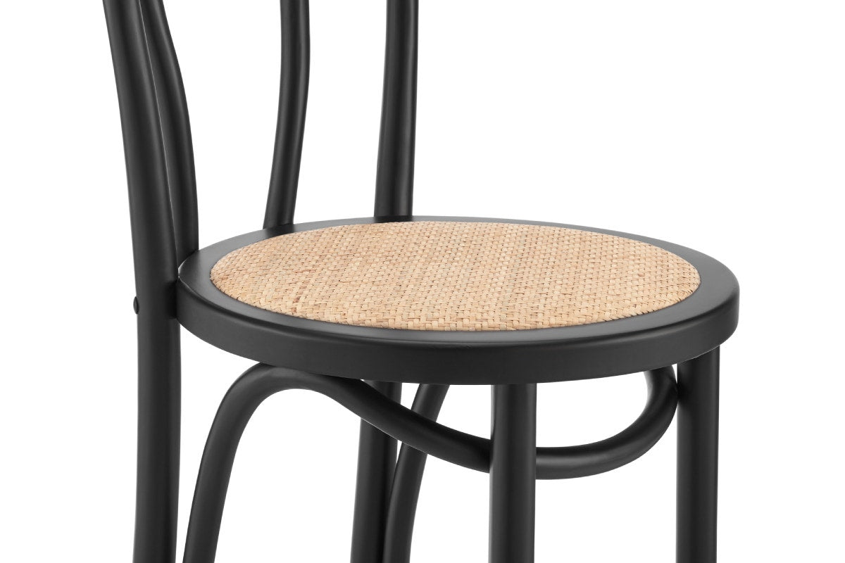 Matt Blatt Bentwood Counter Stool (Black Birch/Rattan Seat)