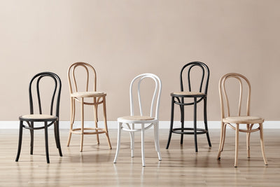 Matt Blatt Bentwood Counter Stool - Black Birch/Rattan Seat