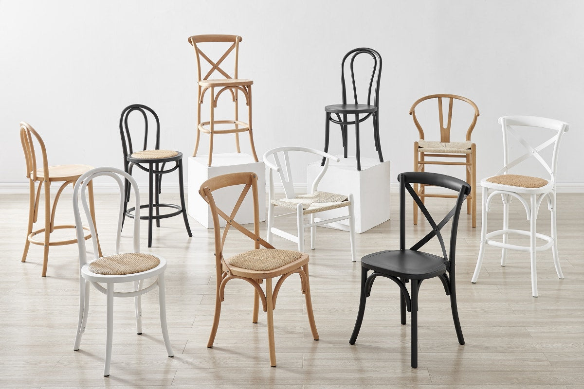 Matt Blatt Bentwood Counter Stool (Black Birch/Rattan Seat)