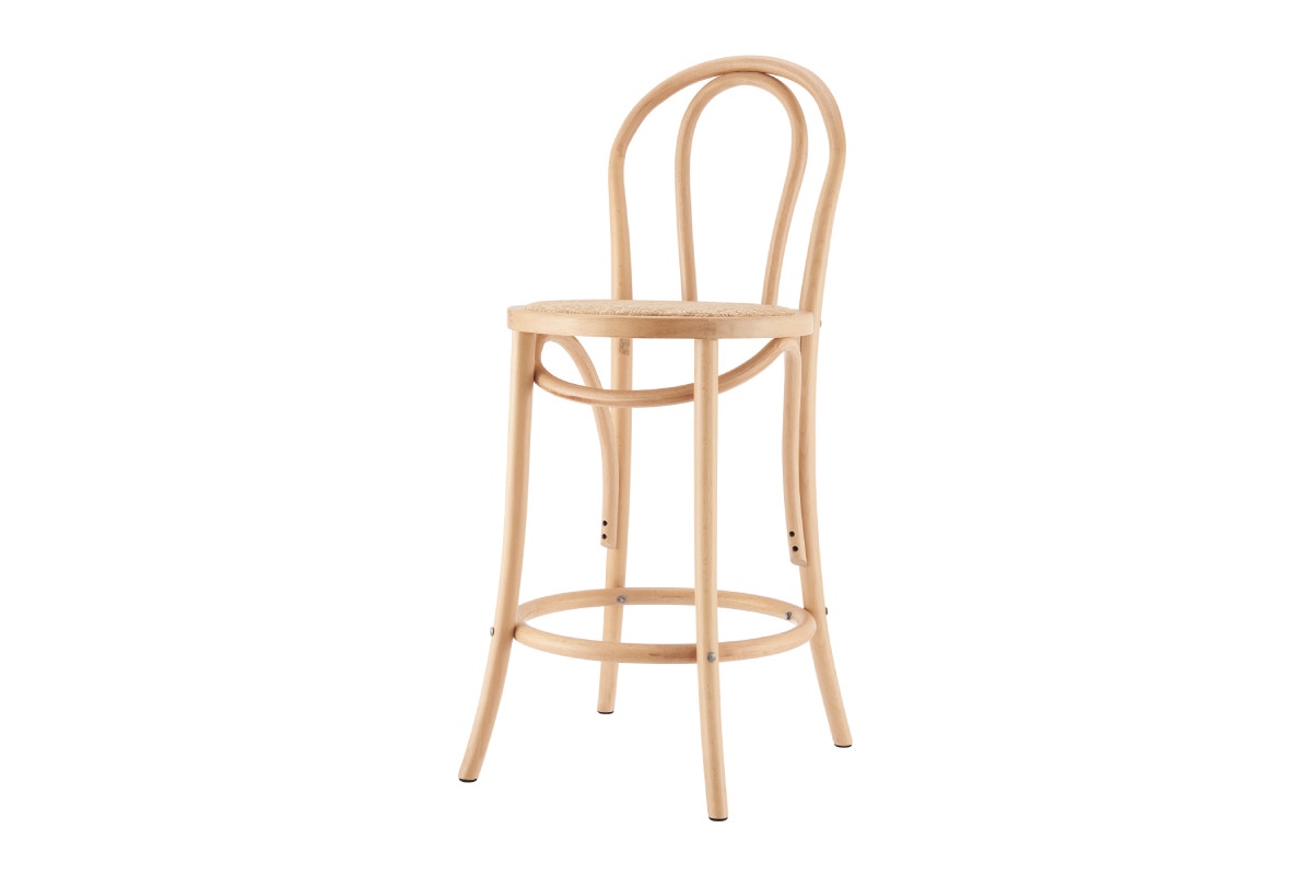 Matt Blatt Bentwood Counter Stool (Natural Beech/Rattan Seat)
