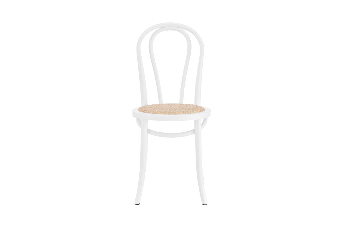 Matt Blatt Set of 2 Bentwood Chairs (White Birch/Rattan Seat)