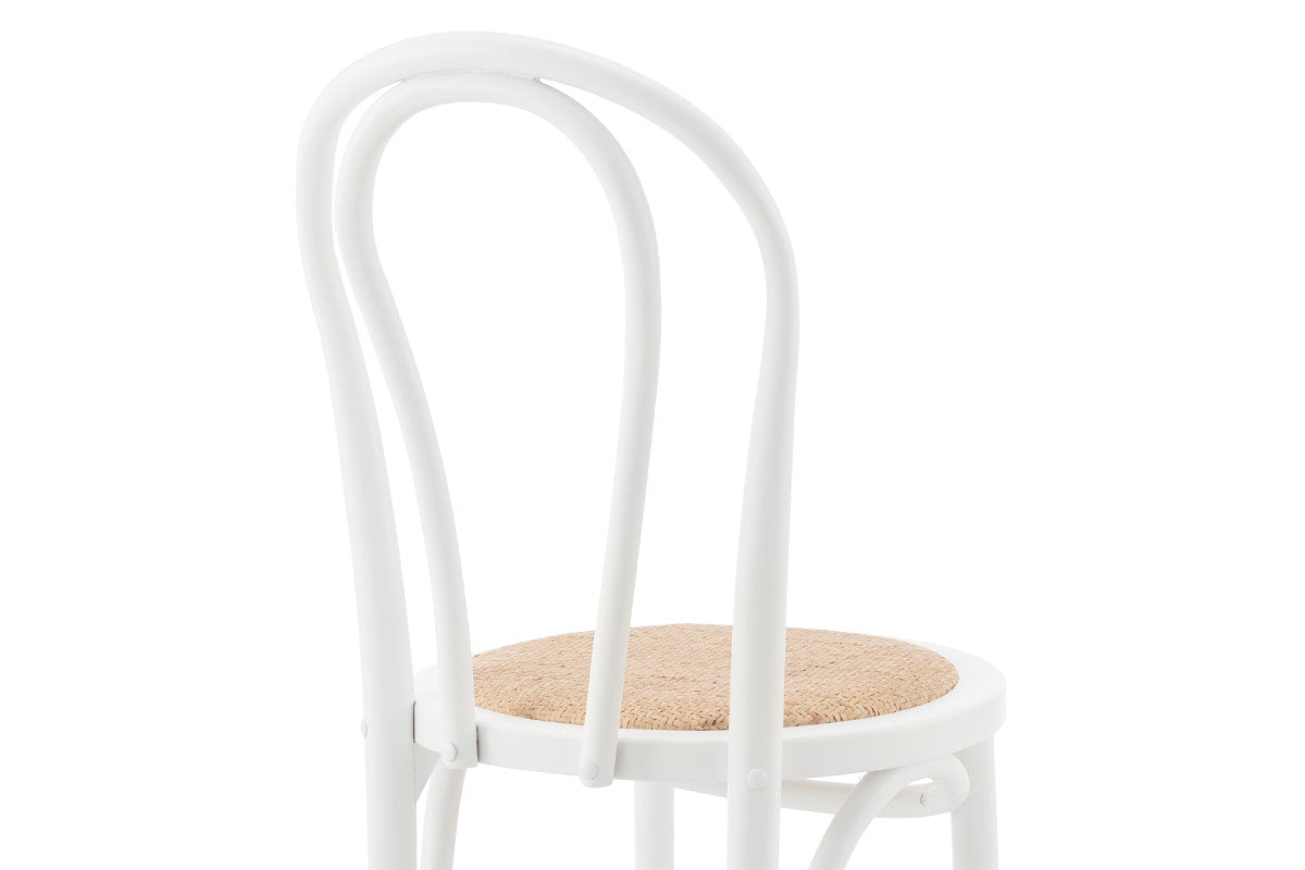 Matt Blatt Set of 2 Bentwood Chairs (White Birch/Rattan Seat)