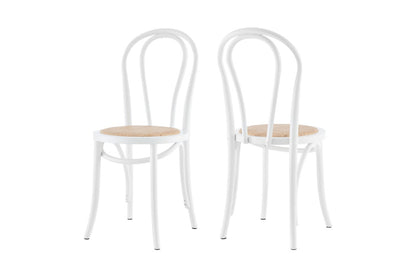 Matt Blatt Set of 2 Bentwood Chairs (White Birch/Rattan Seat)