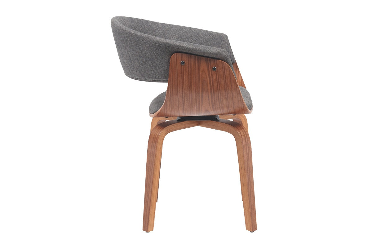 Set of 2 Matt Blatt Bentwood Upholstered Dining Chairs (Walnut)