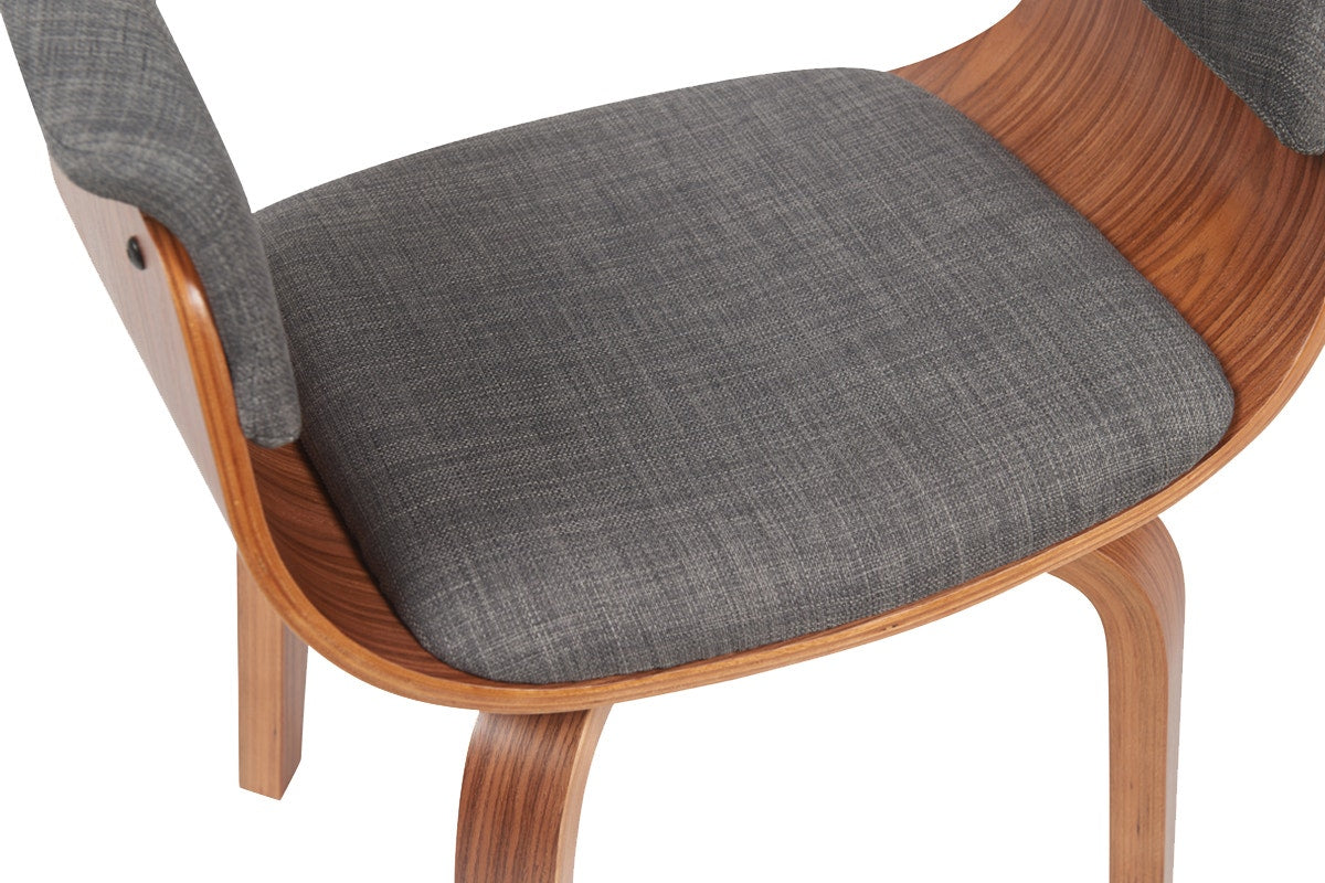 Set of 2 Matt Blatt Bentwood Upholstered Dining Chairs (Walnut)