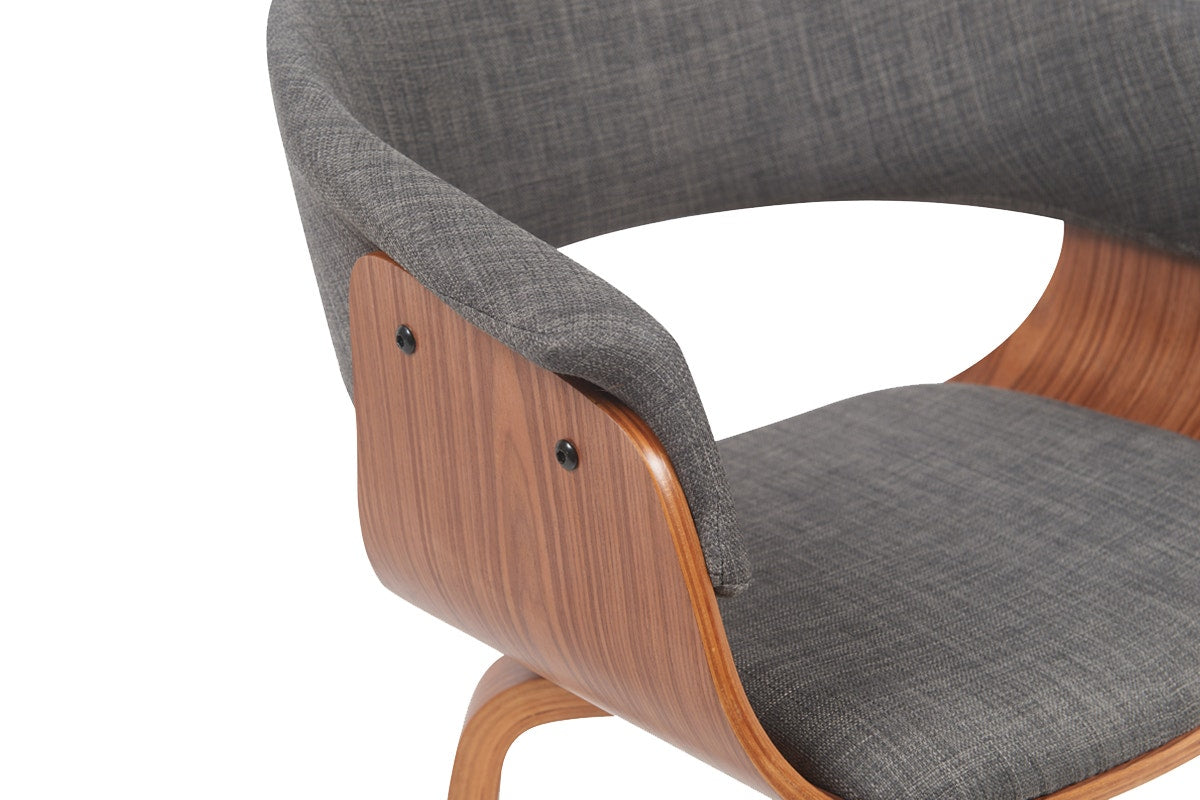 Set of 2 Matt Blatt Bentwood Upholstered Dining Chairs (Walnut)