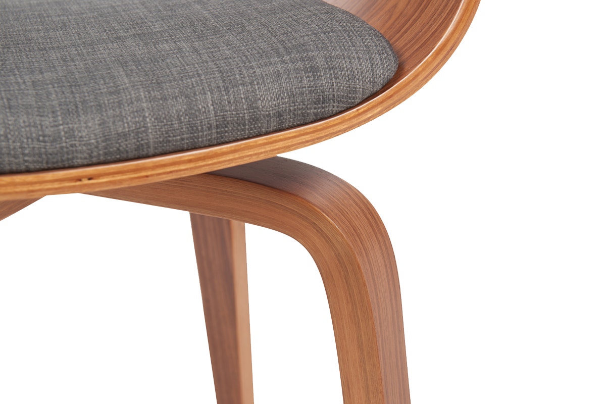 Set of 2 Matt Blatt Bentwood Upholstered Dining Chairs (Walnut)