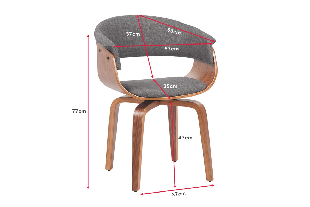 Set of 2 Matt Blatt Bentwood Upholstered Dining Chairs (Walnut)