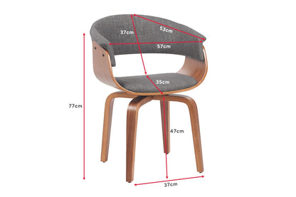 Set of 2 Matt Blatt Bentwood Upholstered Dining Chairs (Walnut)