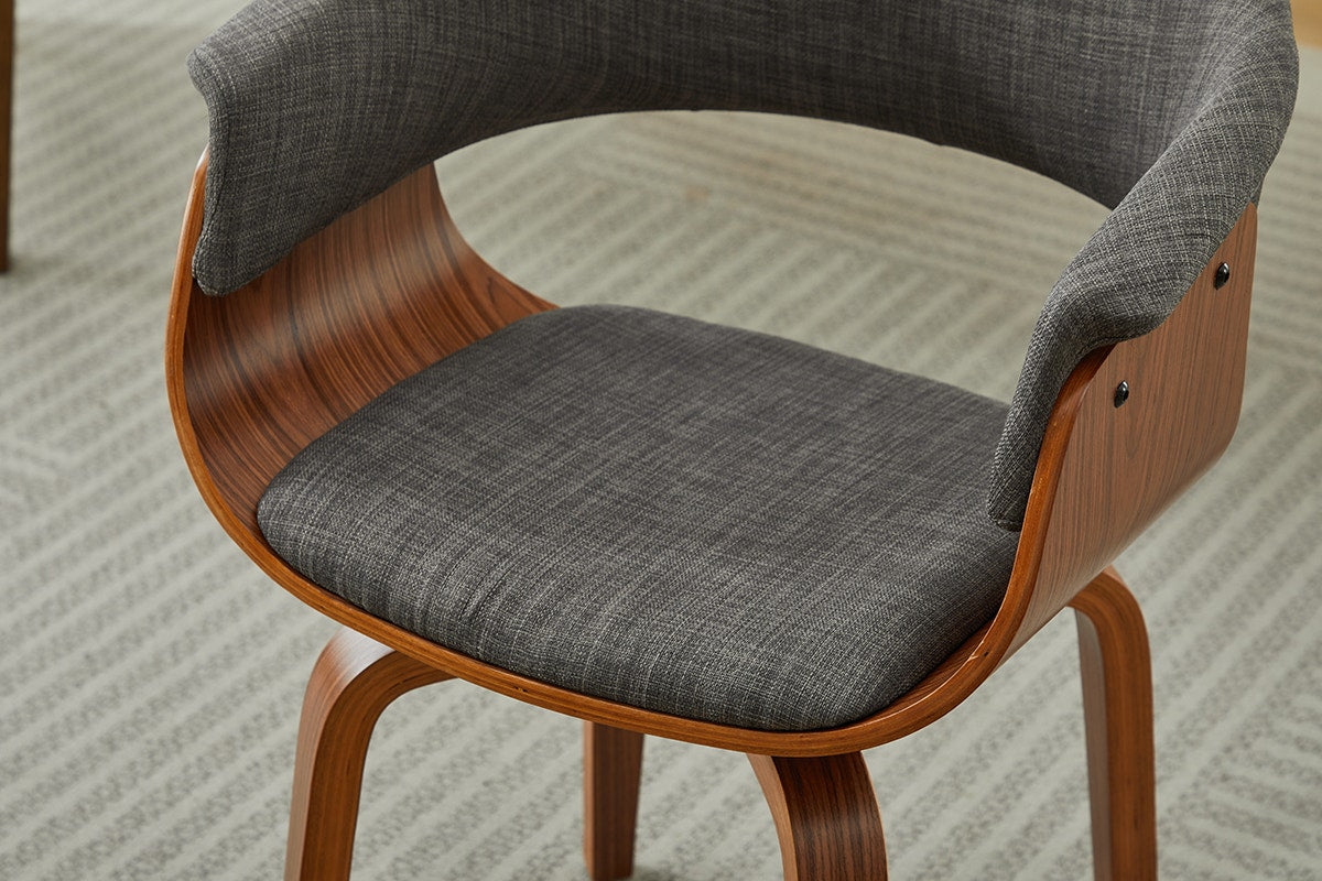 Set of 2 Matt Blatt Bentwood Upholstered Dining Chairs (Walnut)