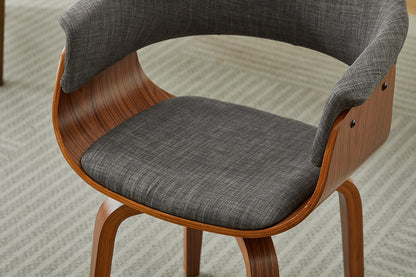 Set of 2 Matt Blatt Bentwood Upholstered Dining Chairs (Walnut)