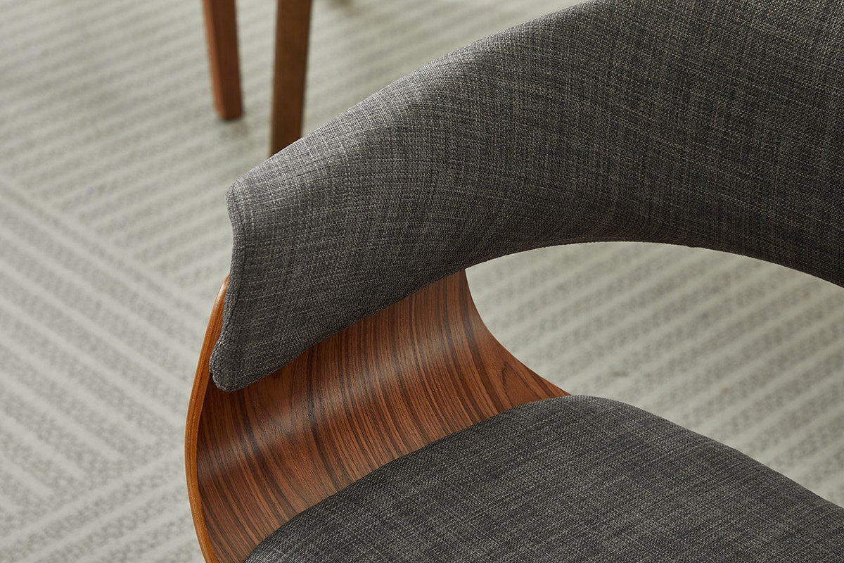 Set of 2 Matt Blatt Bentwood Upholstered Dining Chairs (Walnut)