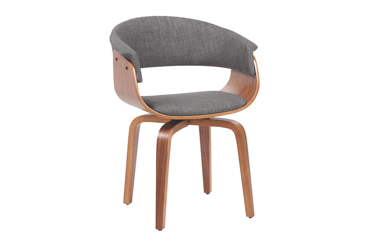 Set of 2 Matt Blatt Bentwood Upholstered Dining Chairs (Walnut)