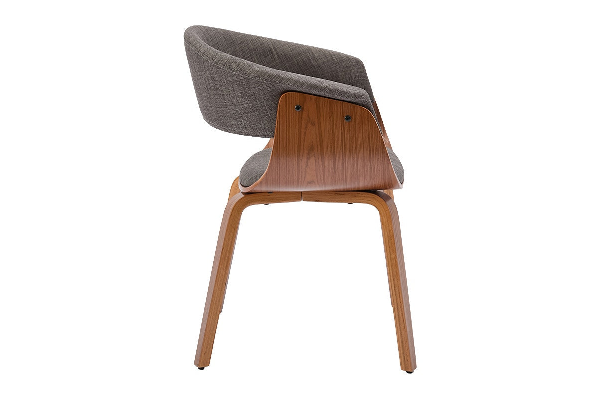 Set of 2 Matt Blatt Bentwood Upholstered Dining Chairs (Walnut)