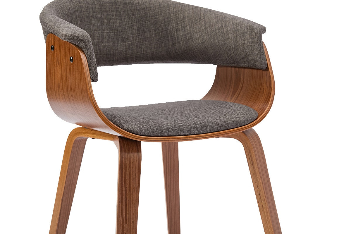 Set of 2 Matt Blatt Bentwood Upholstered Dining Chairs (Walnut)