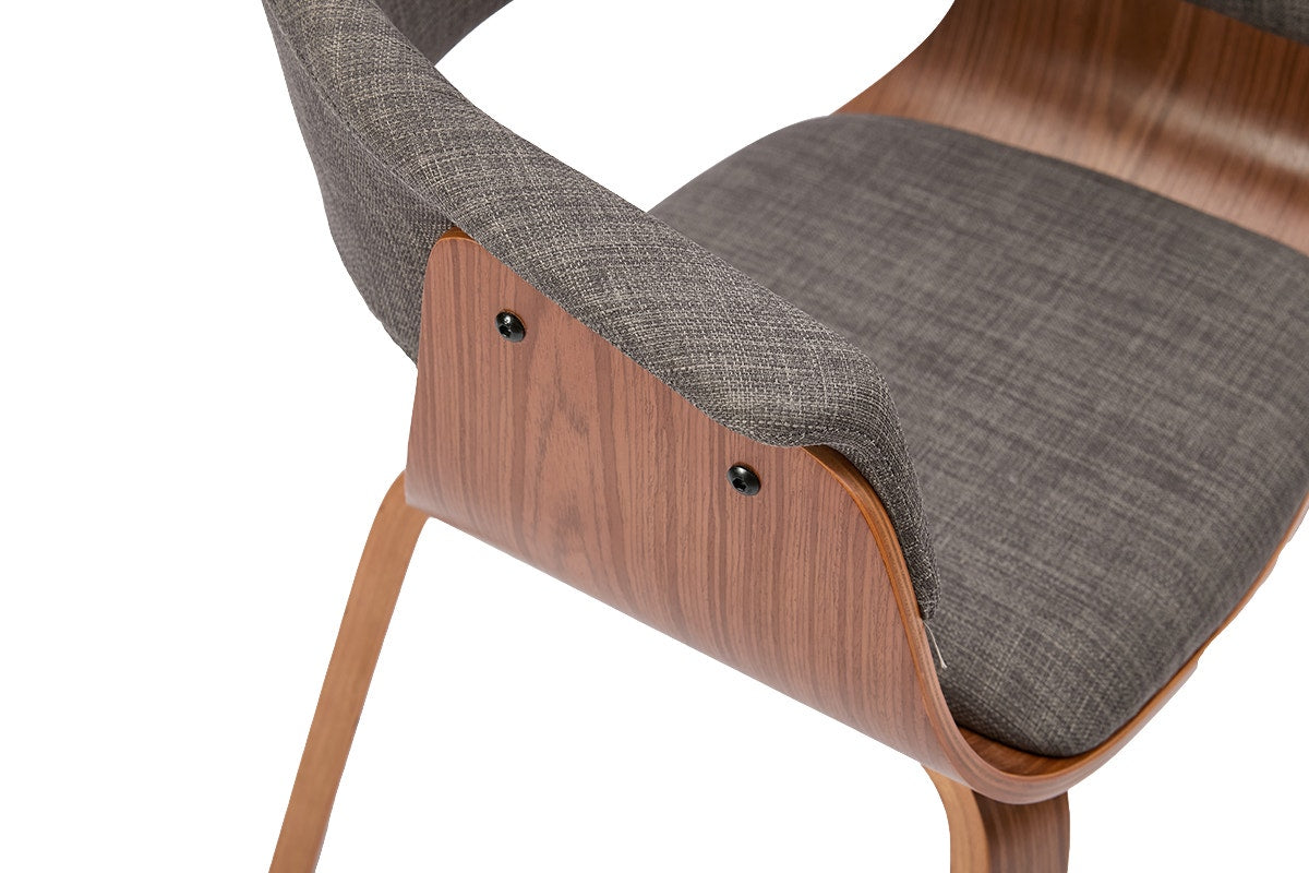 Set of 2 Matt Blatt Bentwood Upholstered Dining Chairs (Walnut)