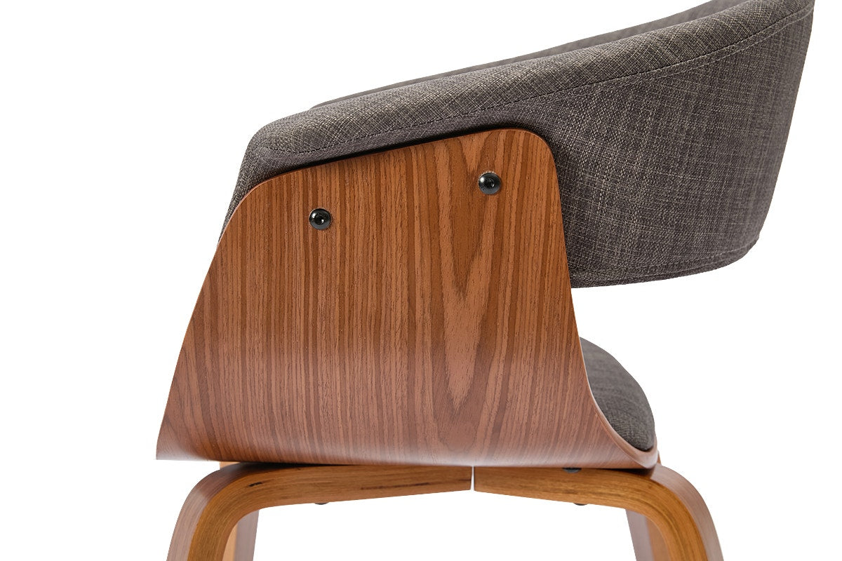 Set of 2 Matt Blatt Bentwood Upholstered Dining Chairs (Walnut)