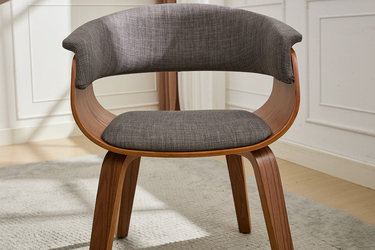 Set of 2 Matt Blatt Bentwood Upholstered Dining Chairs (Walnut)