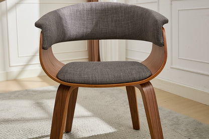 Set of 2 Matt Blatt Bentwood Upholstered Dining Chairs (Walnut)