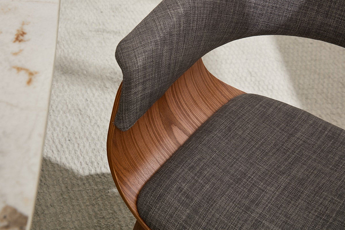 Set of 2 Matt Blatt Bentwood Upholstered Dining Chairs (Walnut)