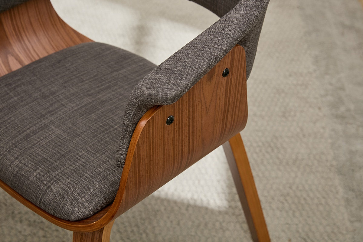 Set of 2 Matt Blatt Bentwood Upholstered Dining Chairs (Walnut)