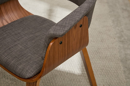 Set of 2 Matt Blatt Bentwood Upholstered Dining Chairs (Walnut)