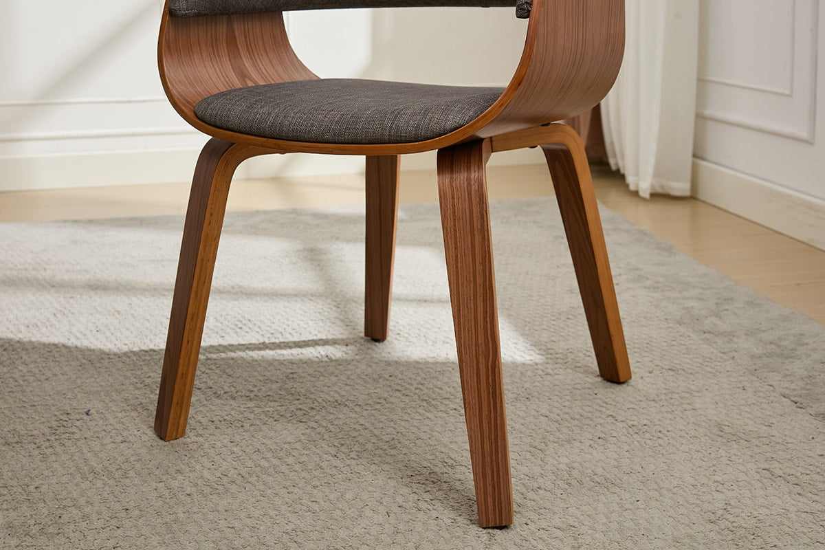 Set of 2 Matt Blatt Bentwood Upholstered Dining Chairs (Walnut)