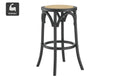 Matt Blatt Bentwood Backless Counter Stool - Black/Rattan Seat