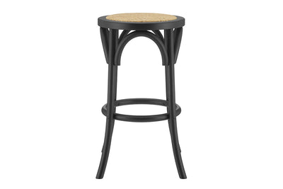 Matt Blatt Bentwood Backless Counter Stool - Black/Rattan Seat