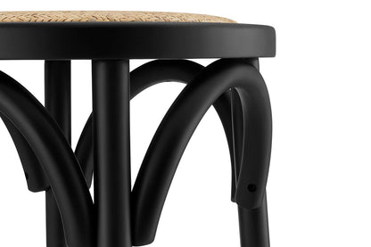 Matt Blatt Bentwood Backless Counter Stool (Black/Rattan Seat)