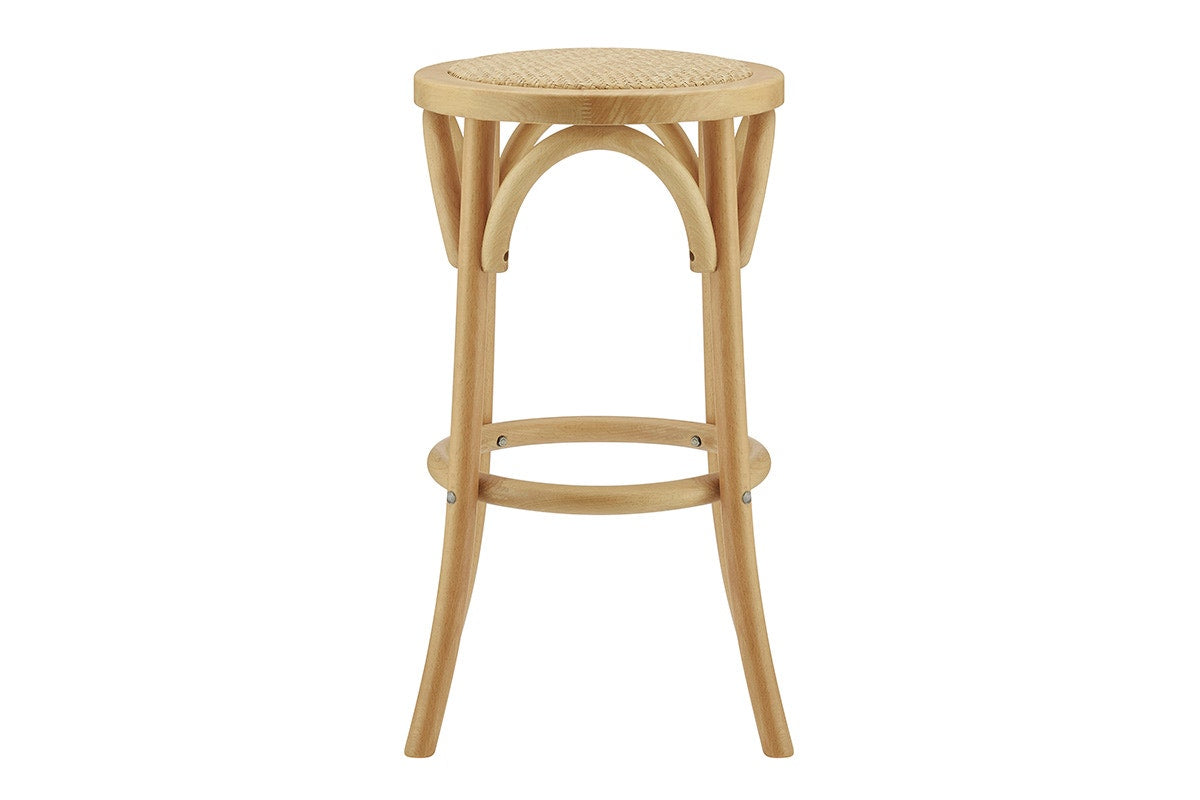 Matt Blatt Bentwood Backless Counter Stool (Natural Beech/Rattan Seat)