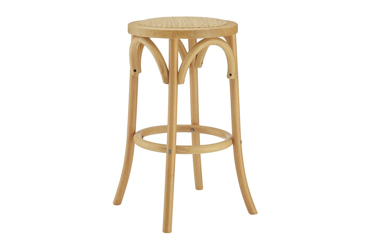 Matt Blatt Bentwood Backless Counter Stool (Natural Beech/Rattan Seat)