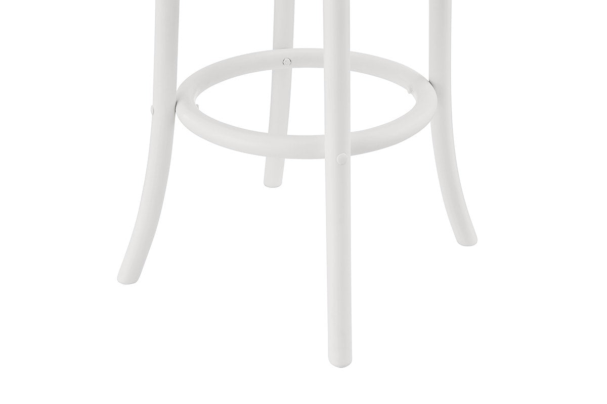 Matt Blatt Bentwood Backless Counter Stool (White/Rattan Seat)