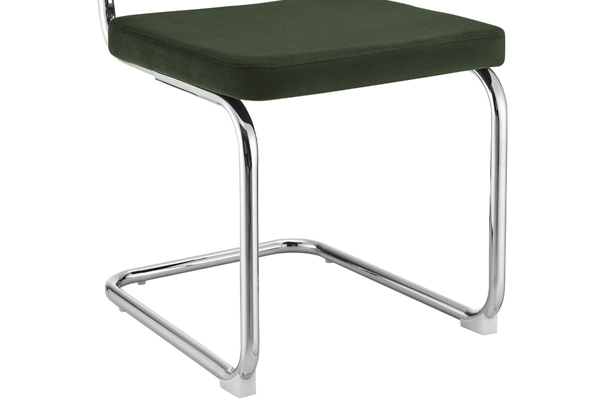 Set of 2 Matt Blatt Marcel Breuer Cesca Dining Chairs Replica (Rattan/Green Velvet)