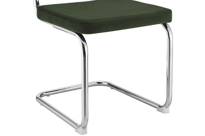 Set of 2 Matt Blatt Marcel Breuer Cesca Dining Chairs Replica (Rattan/Green Velvet)