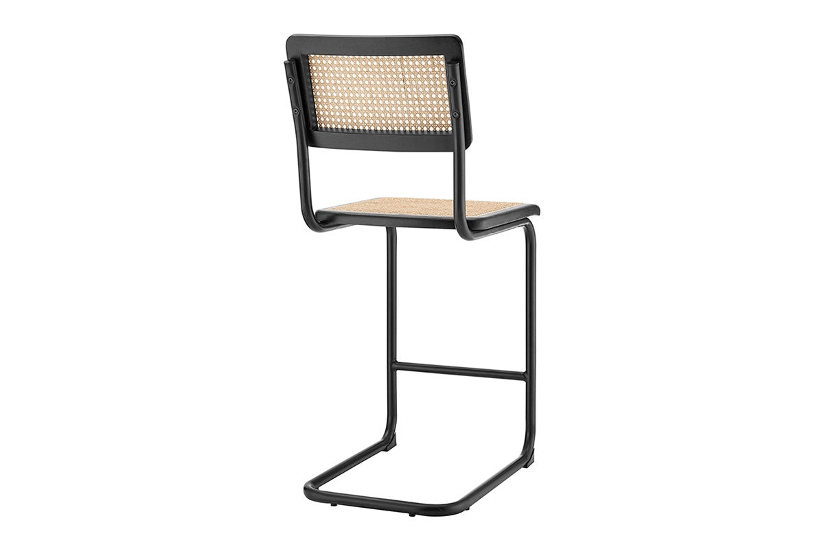 Matt Blatt Set of 2 Marcel Breuer Cesca Chair Counter Stool Replica (Black/Rattan)