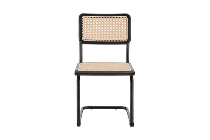 Set of 2 Matt Blatt Marcel Breuer Cesca Dining Chairs Replica (Black/Rattan)