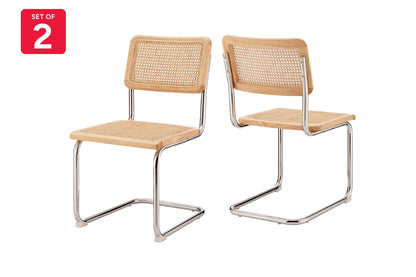 Matt Blatt Set of 2 Marcel Breuer Cesca Dining Chair Replica (Natural/Rattan)