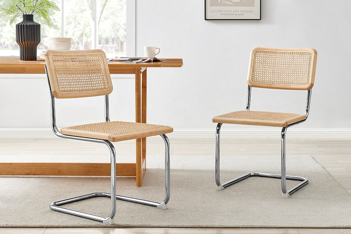 Matt Blatt Set of 2 Marcel Breuer Cesca Dining Chair Replica (Natural/Rattan)