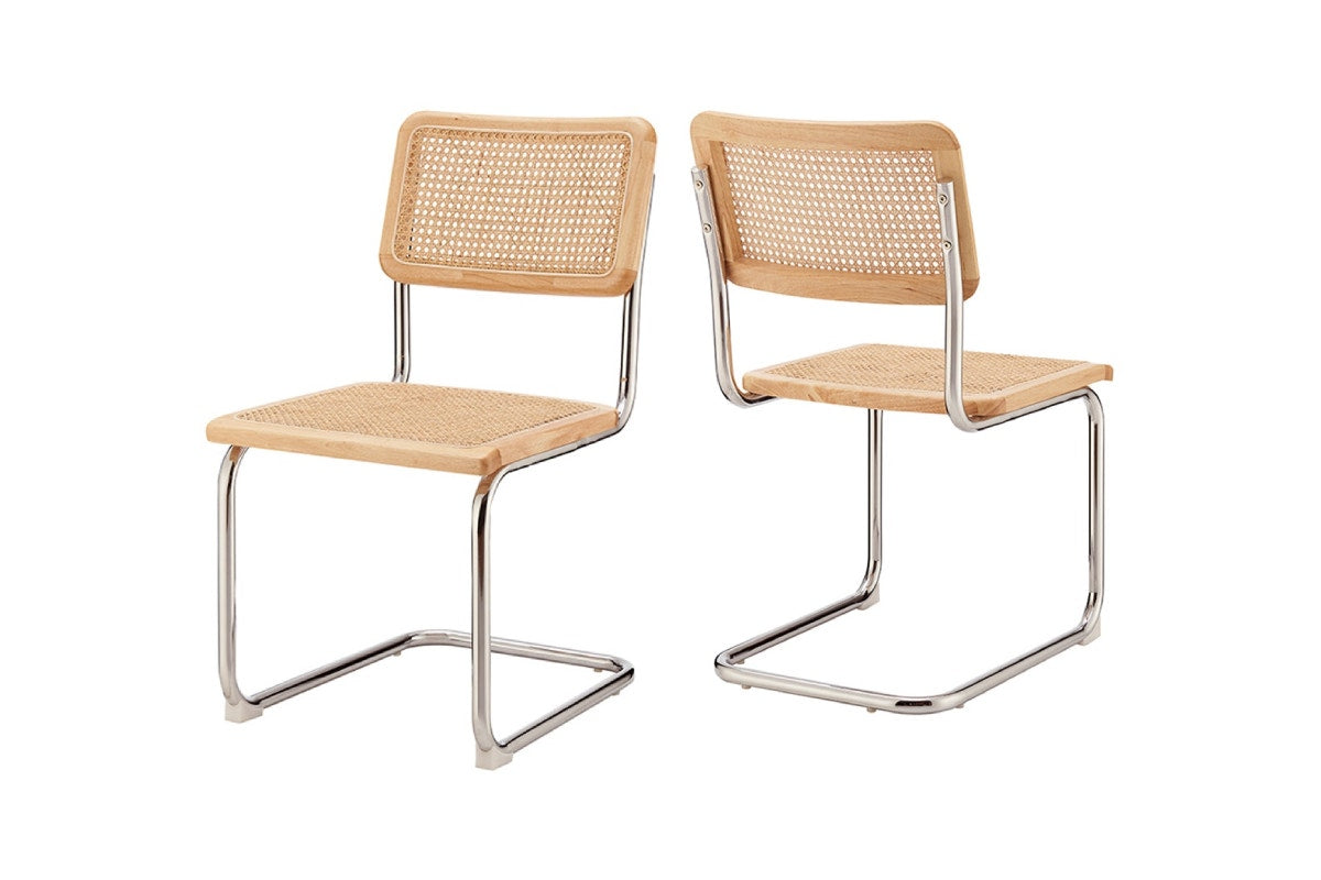 Matt Blatt Set of 2 Marcel Breuer Cesca Dining Chair Replica (Natural/Rattan)