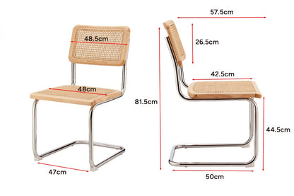 Set of 2 Matt Blatt Marcel Breuer Cesca Dining Chairs Replica (Natural/Rattan)