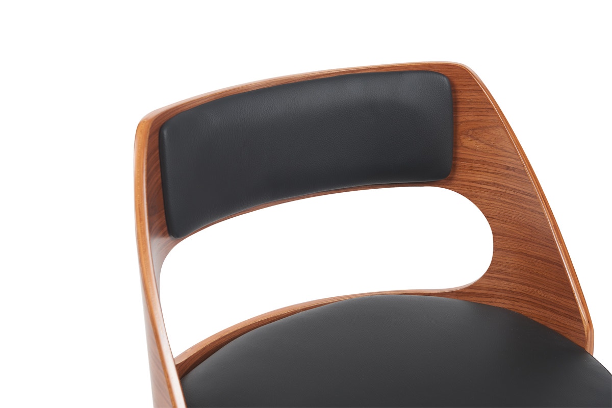 Set of 2 Matt Blatt Davian Faux Leather Swivel Bar Stools (Walnut)
