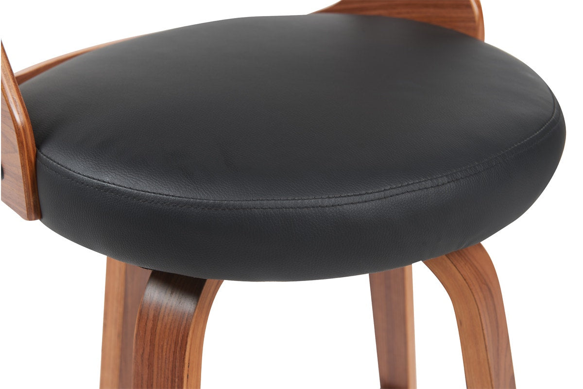 Set of 2 Matt Blatt Davian Faux Leather Swivel Bar Stools (Walnut)