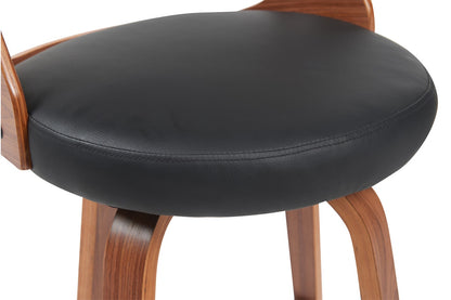 Set of 2 Matt Blatt Davian Faux Leather Swivel Bar Stools (Walnut)