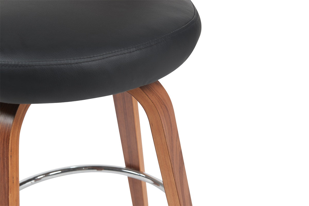 Set of 2 Matt Blatt Davian Faux Leather Swivel Bar Stools (Walnut)