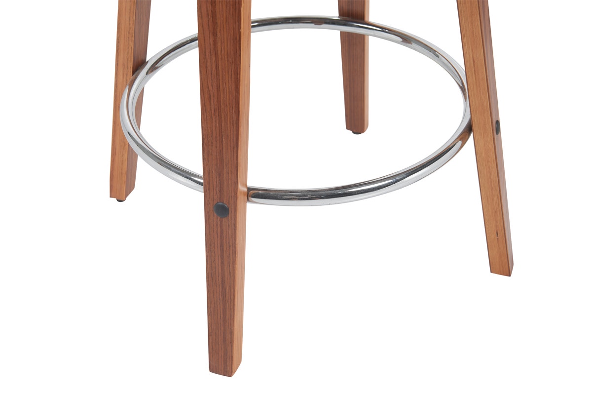 Set of 2 Matt Blatt Davian Faux Leather Swivel Bar Stools (Walnut)