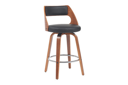 Set of 2 Matt Blatt Davian Faux Leather Swivel Bar Stools (Walnut)
