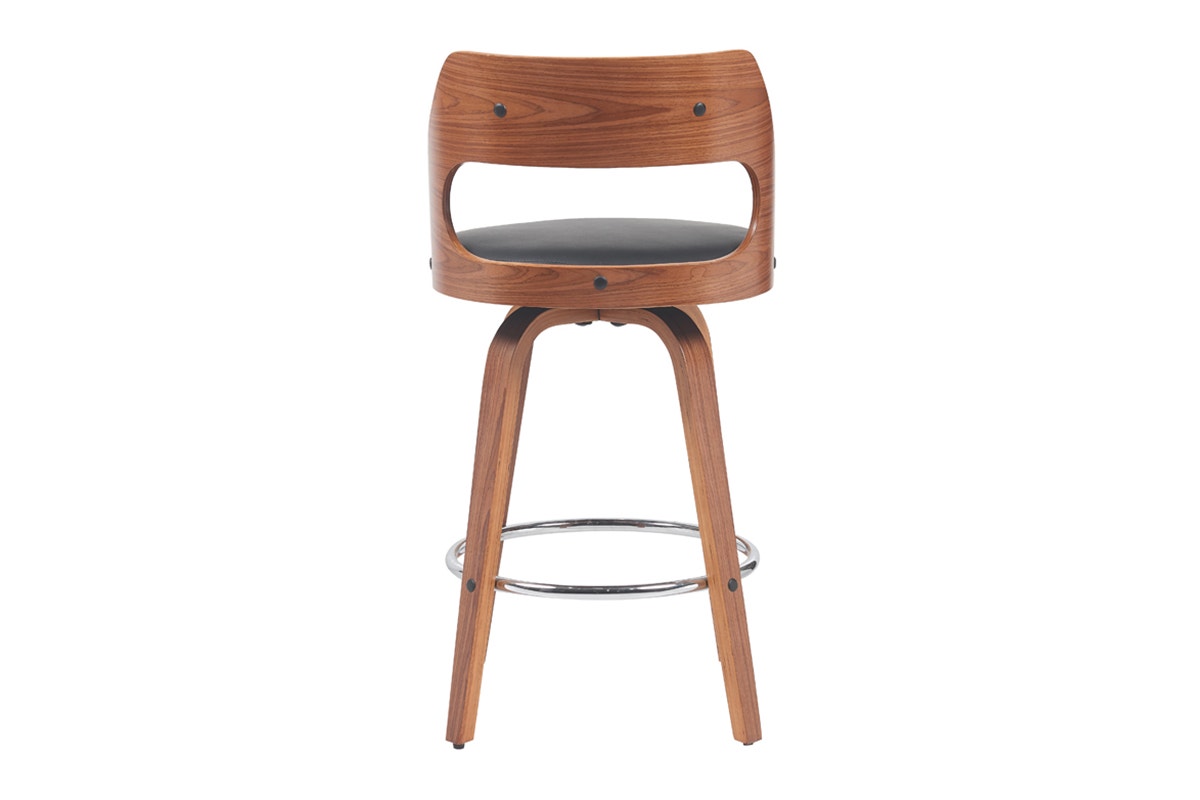 Set of 2 Matt Blatt Davian Faux Leather Swivel Bar Stools (Walnut)
