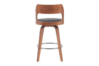 Set of 2 Matt Blatt Davian Faux Leather Swivel Bar Stools (Walnut)